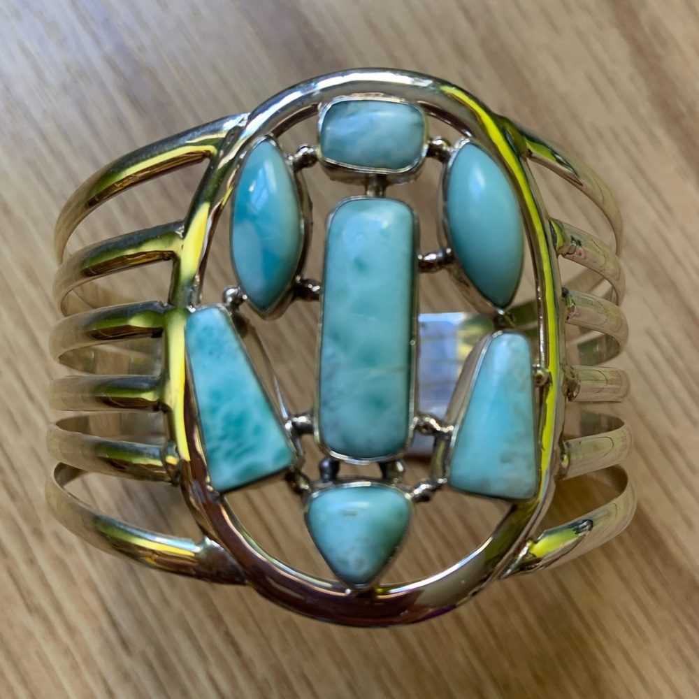 Balinese Sterling Silver Cuff with turquoise